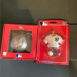 New York Yankees SC Sports And Kurt S. Adler Vintage Christmas Ornament Lot